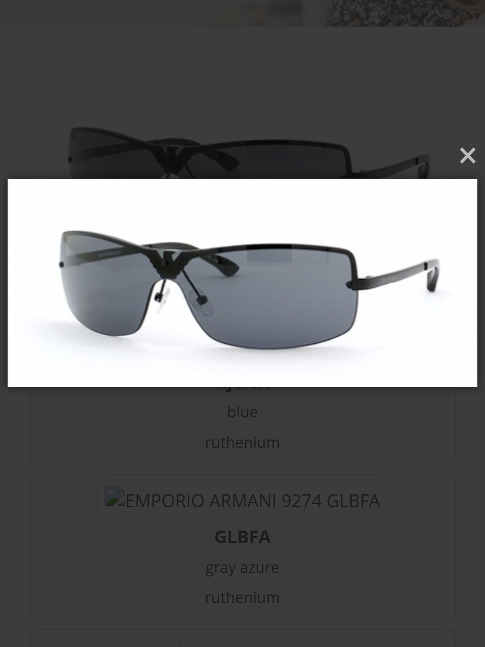 Emporio Armani Men’s Black Rimless Sunglasses - Gray Lenses